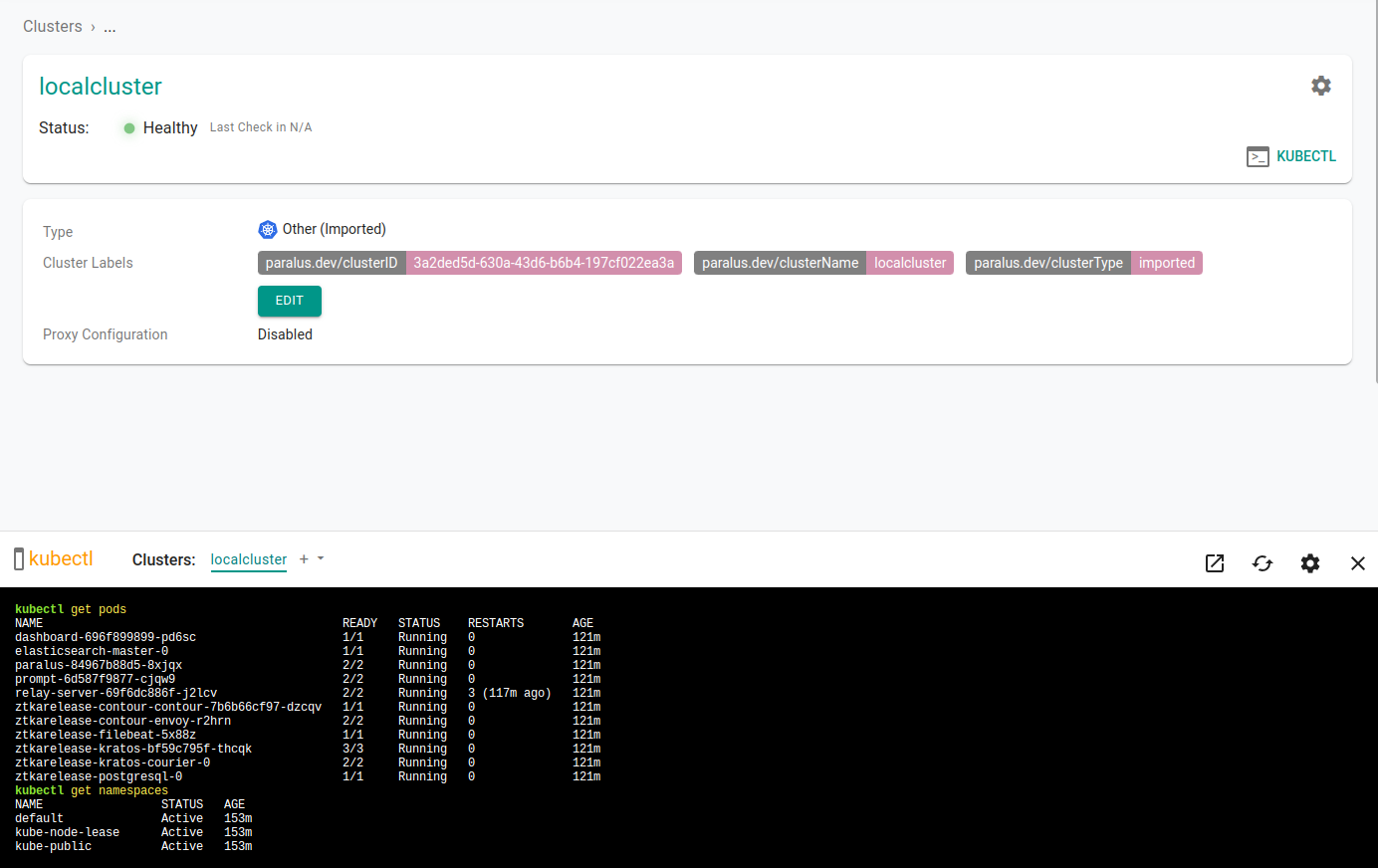 Accessing imported cluster via kubectl